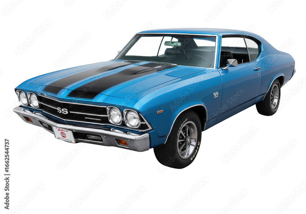 custom made wallpaper toronto digitalBlue classic muscle car with black stripes isolated on white isolated on transparent background