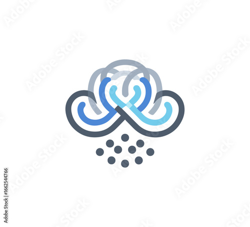 Abstract cloud with precipitation graphic design