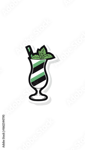 Mint cocktail in tall glass