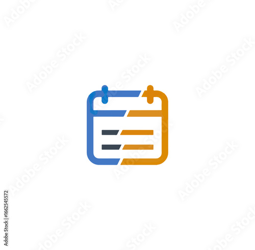 Colorful bi color calendar icon graphic design