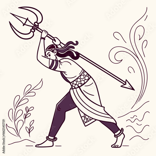 A refined collection of minimalist line art icons inspired by major Hindu deities, perfect for greeting cards, posters, and spiritual branding with a sacred and elegant aesthetic