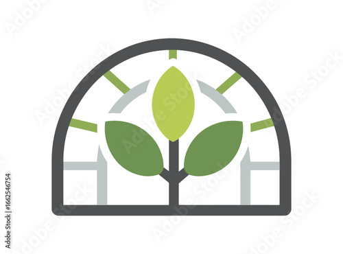 Simple stained glass plant design