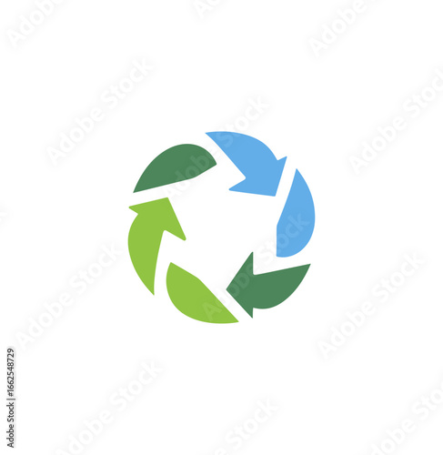 Circular recycling symbol graphic design