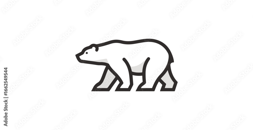 Obraz premium Polar bear silhouette illustration