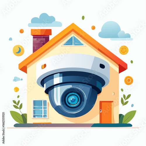Home Security Camera Illustration