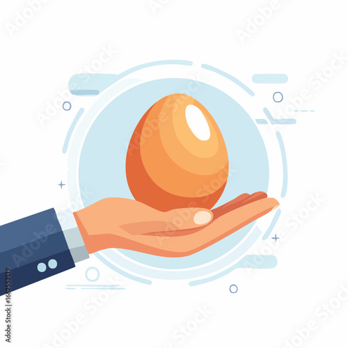 Business Hand Holding Egg Illustration