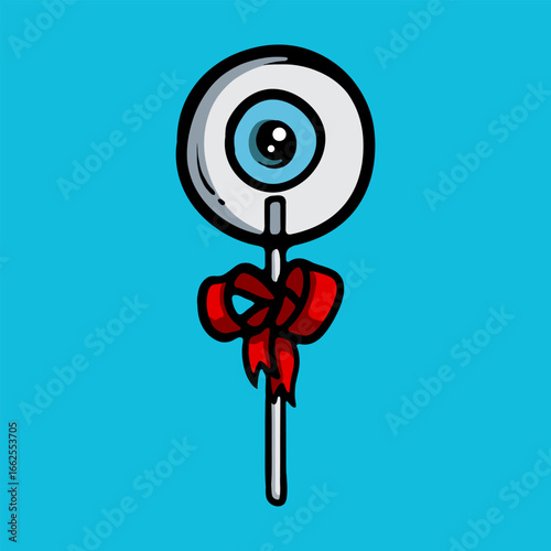 Eye Lolipop cartoon vector illustration
