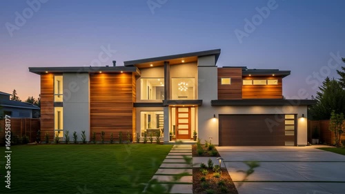 Modern Home Exterior at Twilight