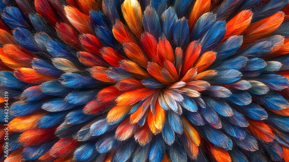 Fototapeta premium Abstract Colorful Feathers Artistic Pattern Background