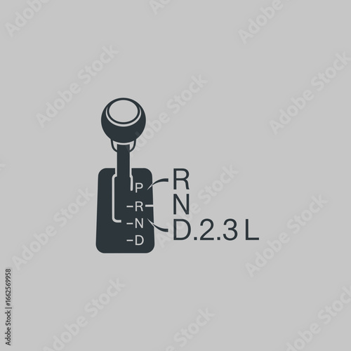 Automatic transmission shifter with gear selection indicators.
