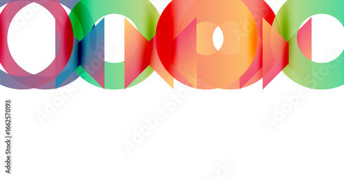 Colorful overlapping circles form abstract logo design. Bright hues create dynamic visual impact, simple yet modern.