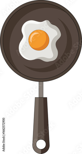 fried egg on a frying pan
