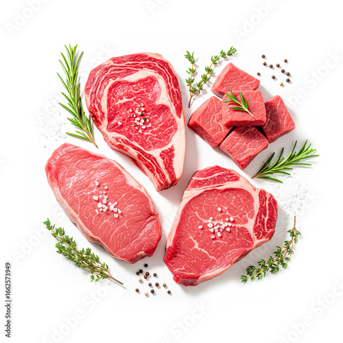 Fresh meat isolated on white background