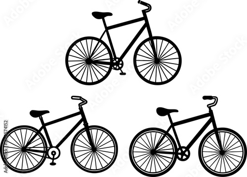 Bicycle set, Set of bicycles, bicycle collection, Vector of bicycle, bicycle silhouette, bicycle isolated on white background