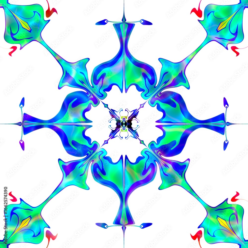 Seamless pattern with blue glazed tiles