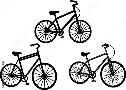 Bicycle set, Set of bicycles, bicycle collection, Vector of bicycle, bicycle silhouette, bicycle isolated on white background