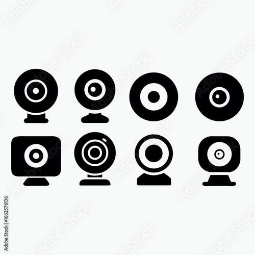 web camera icon set vector template