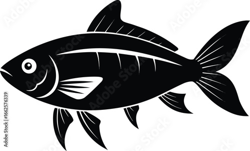 roach fish silhouette vector illustration on white background