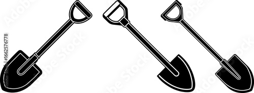 Shovel set, Set of shovels, shovel collection, Vector of shovel, shovel silhouette, shovel isolated on white background