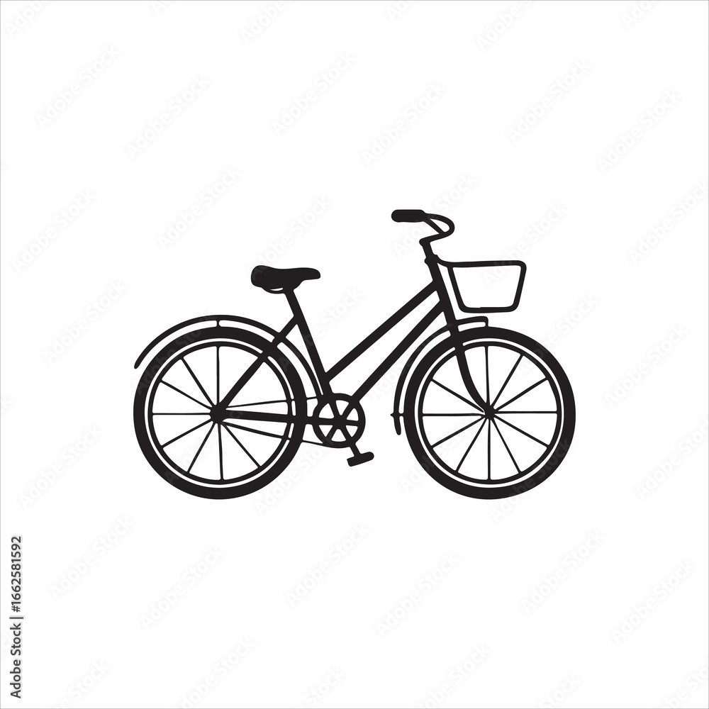 Fototapeta premium Simple Bicycle Silhouette Vector