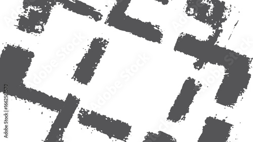 Linocut, relief printing, letterpress square shape rough textures set. Paint roller stains, Lino ink over played grungy remains.