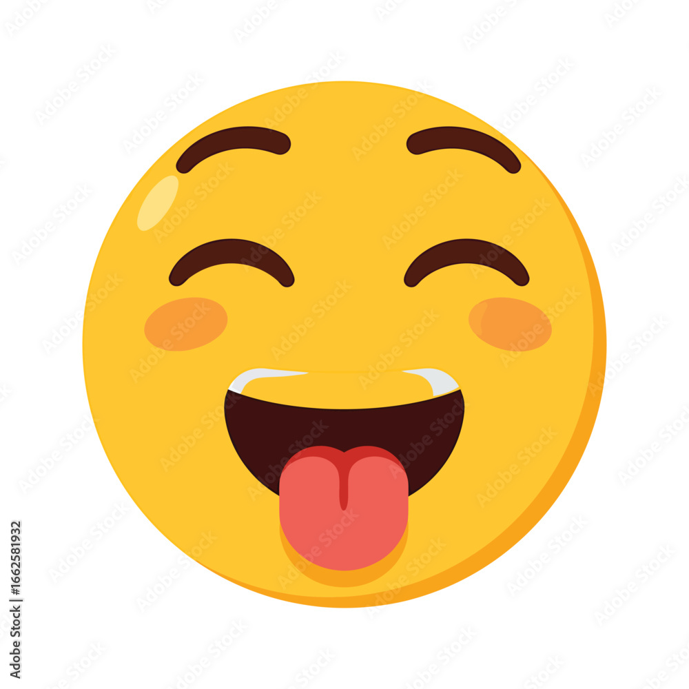 Fototapeta premium A playful and happy emoji with its tongue sticking out, isolated on a