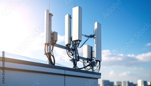 Cellular antenna array on a rooftop