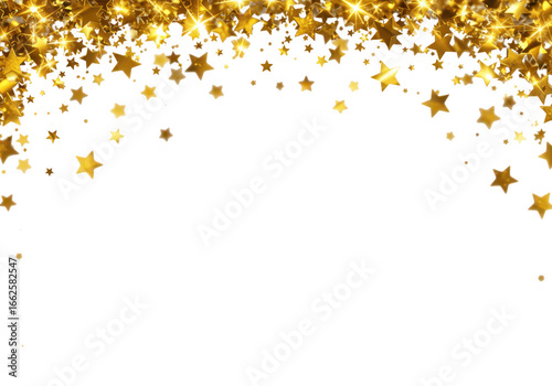 Wallpaper Mural Golden stars falling from the top forming an arc, isolated on transparent background, perfect for festive celebrations and luxury events Torontodigital.ca