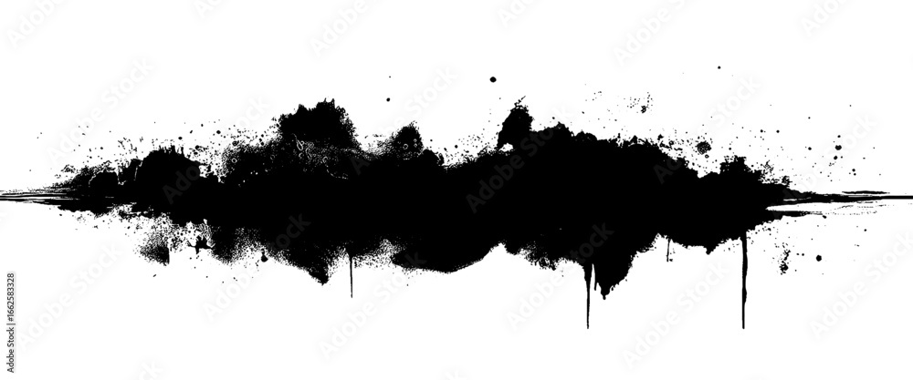 Naklejka premium Vector abstract grunge texture stripe of black paint stains