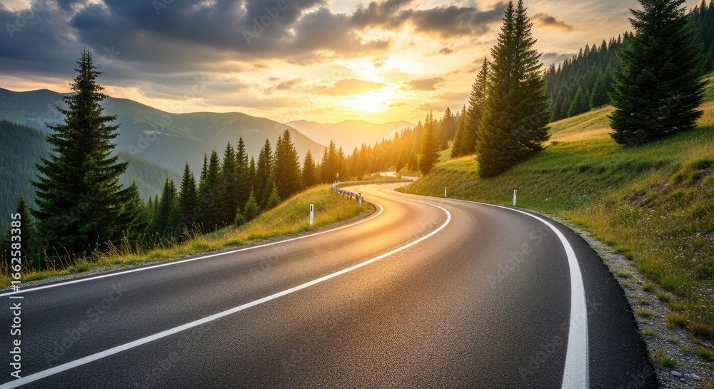 Fototapeta premium Asphalt road in summer day