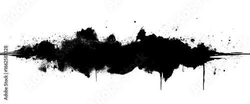 Vector abstract grunge texture stripe of black paint stains