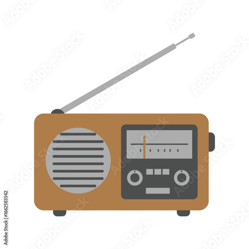 Retro radio with antenna and speaker