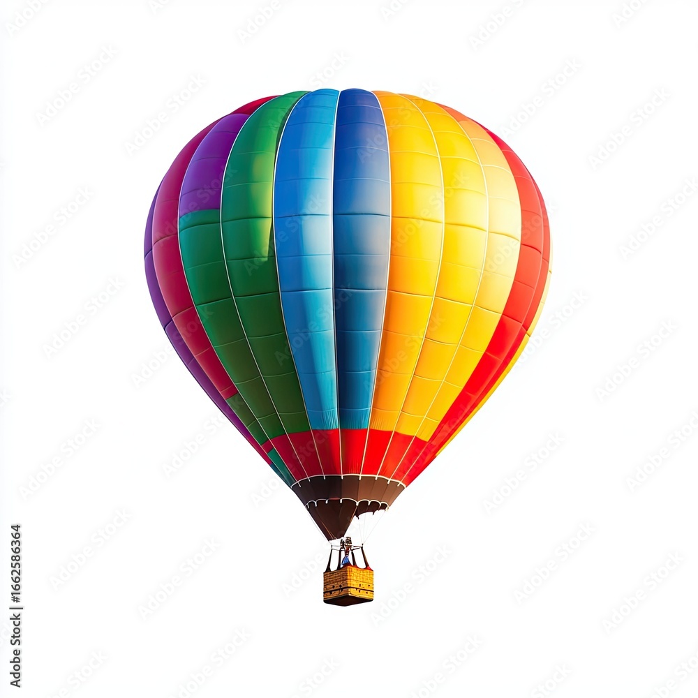 Fototapeta premium Colorful hot air balloon against white background (9)
