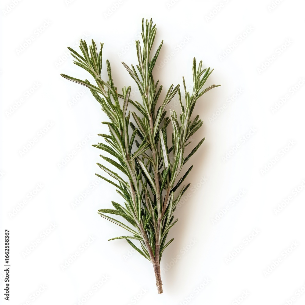 Fototapeta premium Fresh rosemary sprig against white background
