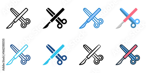 Surgical icon set multiple style collection 

