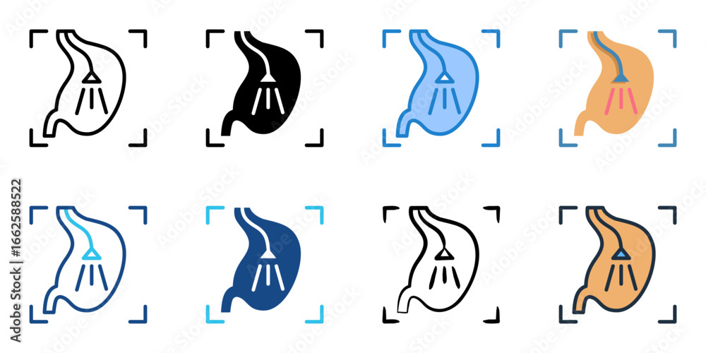 Obraz premium Endoscopy icon set multiple style collection 