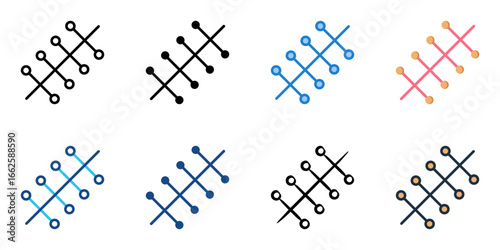 Sutures icon set multiple style collection 
