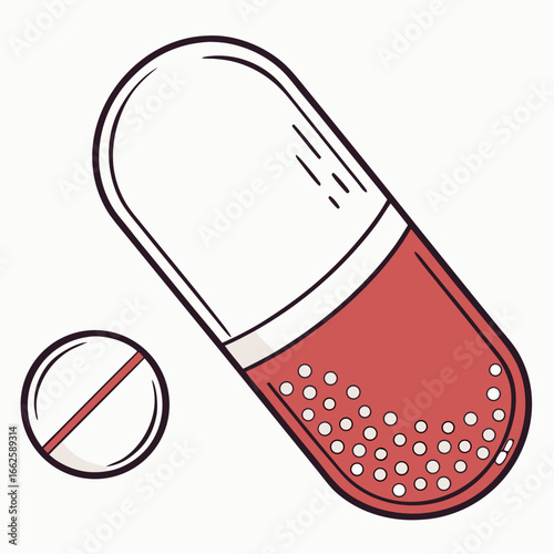 medicine capsule icon transparent half design