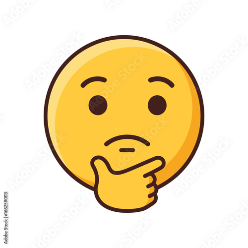Thinking face emoji with hand on chin