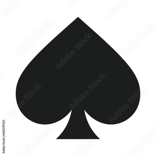 Black spade playing card suit symbol