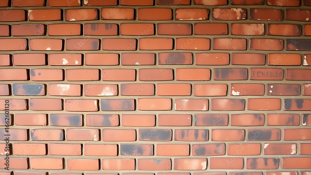 Obraz premium Weathered red brick wall with vintage charm, highlighting architectural texture and timeless appeal.