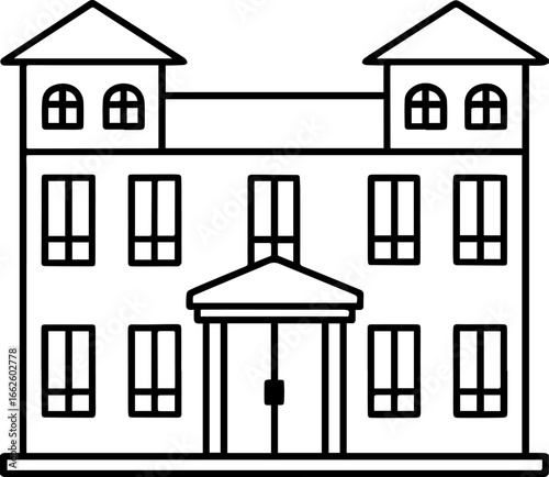 hostel outline vector illustration line art
