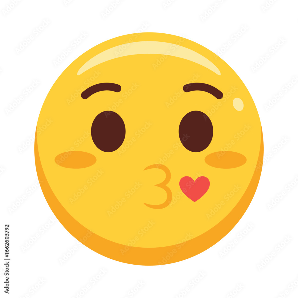 Fototapeta premium Kissing face emoji with heart