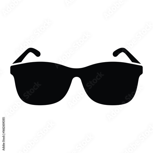 Black silhouette of sunglasses, a stylish accessory for eye protection and fashion, isolated on a, representing summer and coolness