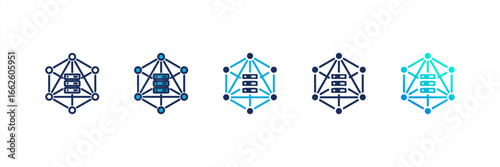 Edge Computing icon set multiple style collection
