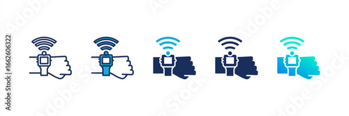 Smart Wearable icon set multiple style collection