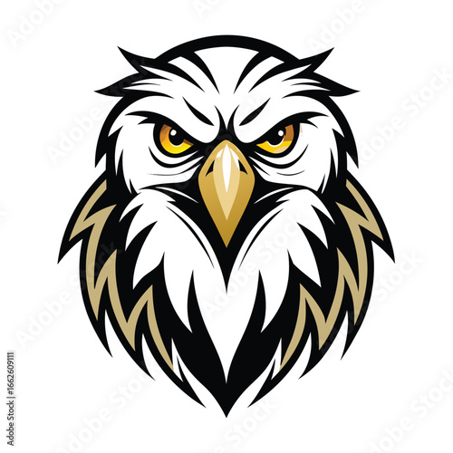 Wallpaper Mural A powerful, symmetrical, and isolated logo of a golden eagle's face, on a clean background Torontodigital.ca