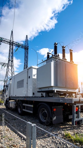 Utility truck with transformer