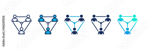 Stakeholders icon set multiple style collection