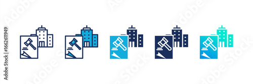 Corporate By Laws icon set multiple style collection